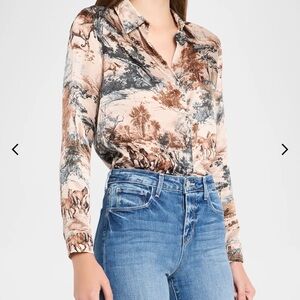 L'Agence Multi-Western Toile Tyler Silk Blouse Size Small